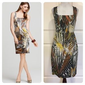 Black Halo Redford Abstract Leaf Dress